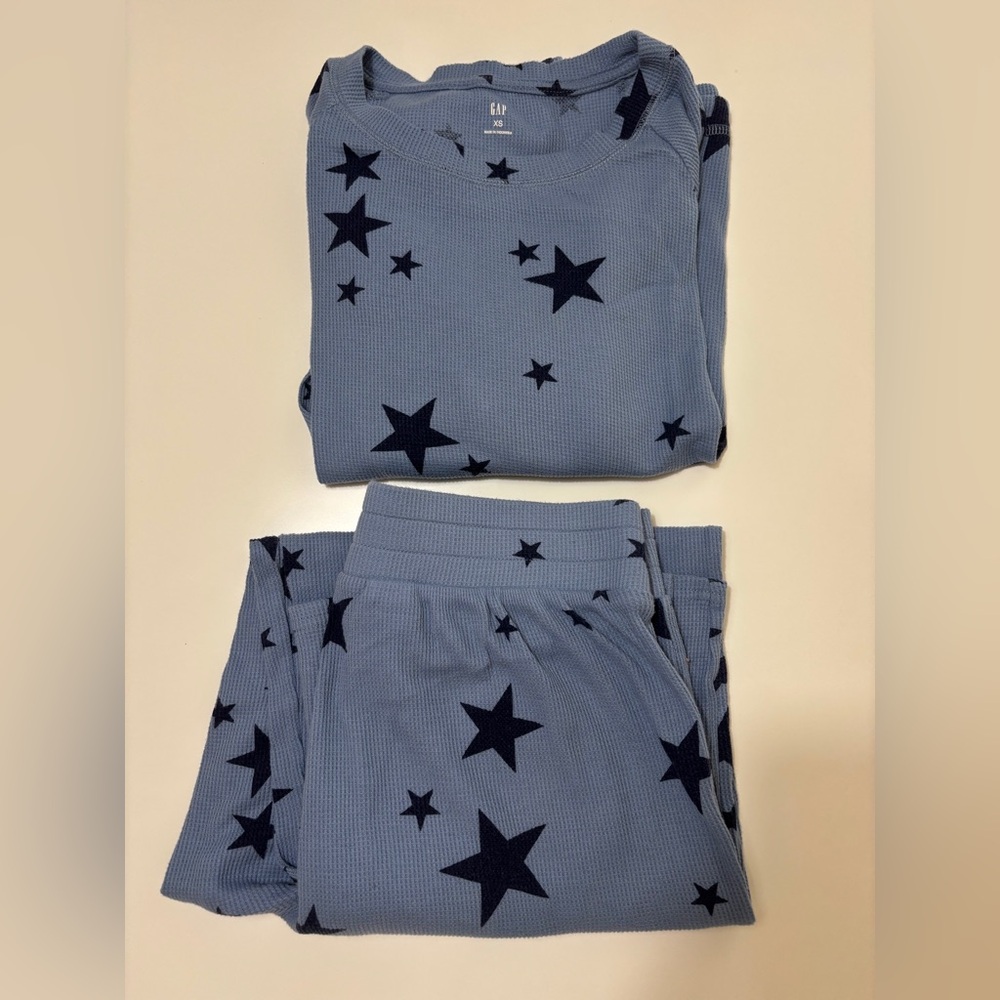 GAP Light Blue Pajama Set with Navy Star Print